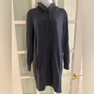 Element Eden Blue Hoodie Dress w/ Cowl Neck